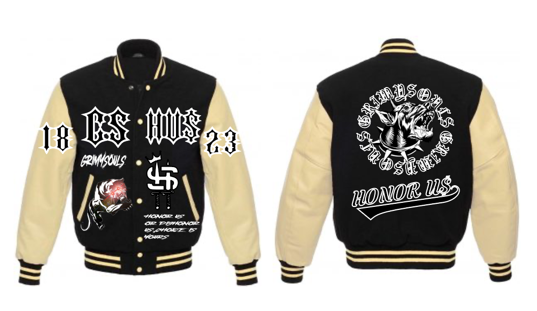 Grimy Souls x HonorU$ varsity Jacket